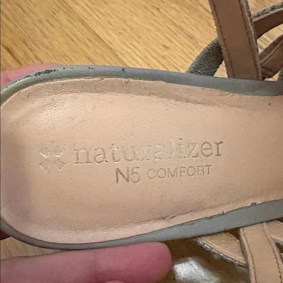 Naturalizer Gray Snakeskin Strappy Heels 7 - Picture 2 of 6